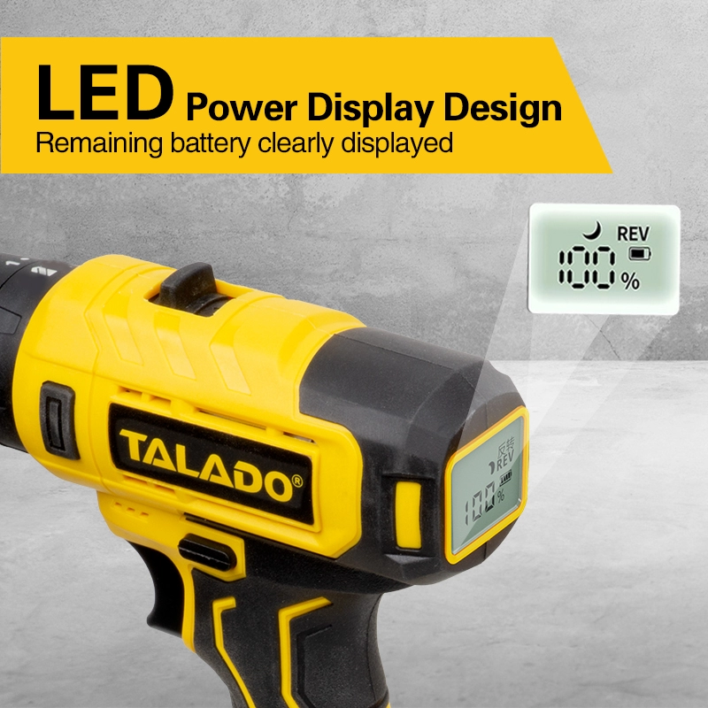 Bor Tanpa Kabel Torsi Tinggi Kecepatan Ganda 12V dengan Layar Digital Opsional untuk Pekerjaan Renovasi Rumah Tangga DIY