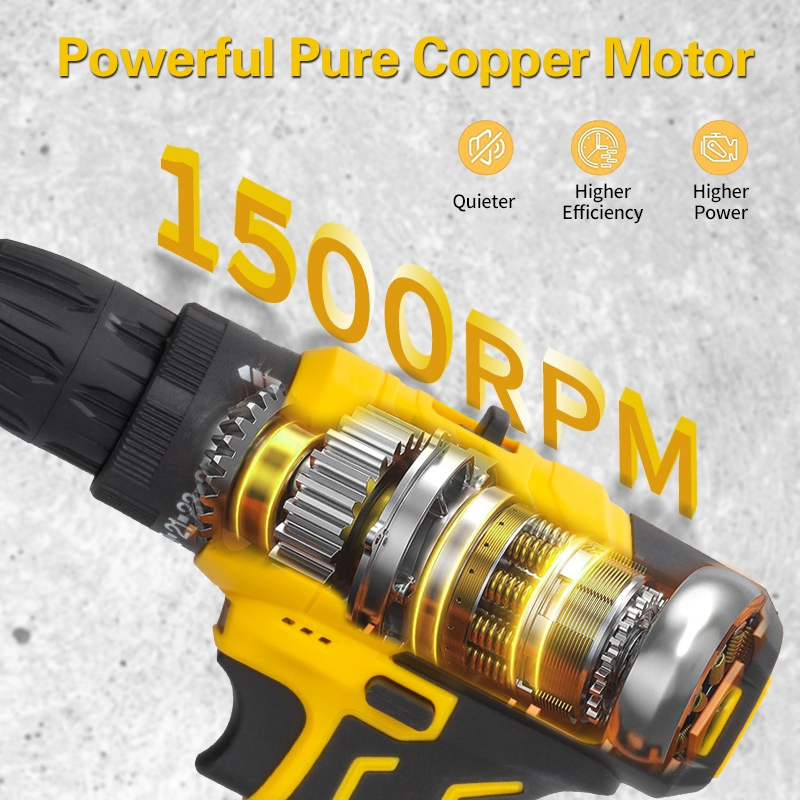 Bor Tanpa Kabel Torsi Tinggi Kecepatan Ganda 12V dengan Layar Digital Opsional untuk Pekerjaan Renovasi Rumah Tangga DIY