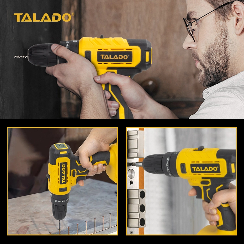 Bor Tanpa Kabel Kecepatan Ganda Lithium 21V Dengan Layar Digital Opsional Untuk Tugas Renovasi DIY Rumah Tangga yang Berat