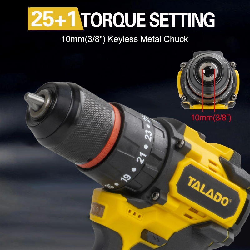 Bor Tanpa Kabel Tanpa Sikat 16.8V, Bor Genggam Torsi Tinggi 35N.M untuk Renovasi Rumah DIY