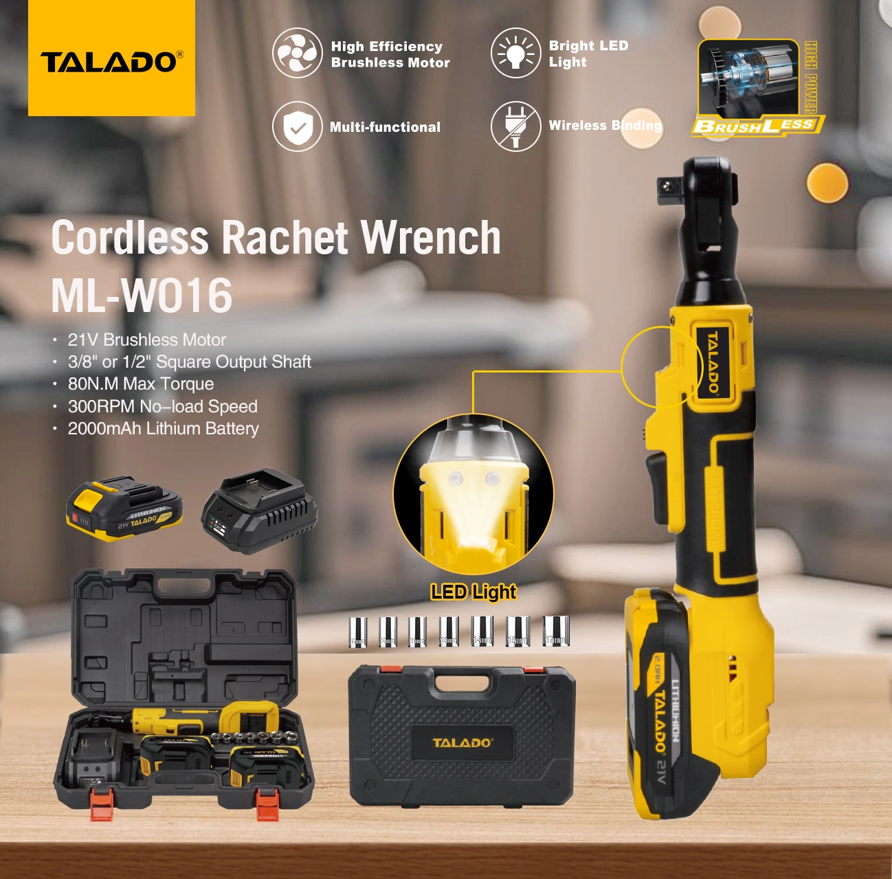 Kunci Pas Rachet Tanpa Kabel 21V